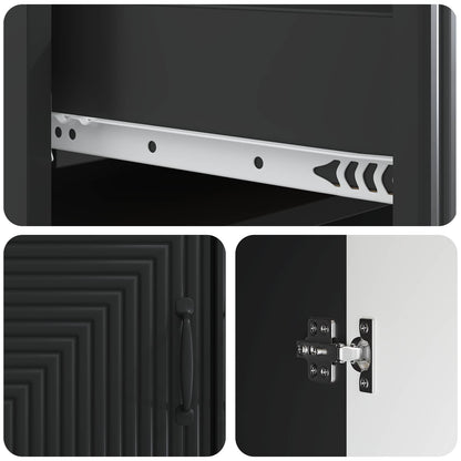 Credenza Nero 66 x 34,5 x 89,5 cm Legno ingegnerizzato