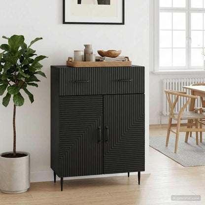 Credenza Nero 66 x 34,5 x 89,5 cm Legno ingegnerizzato