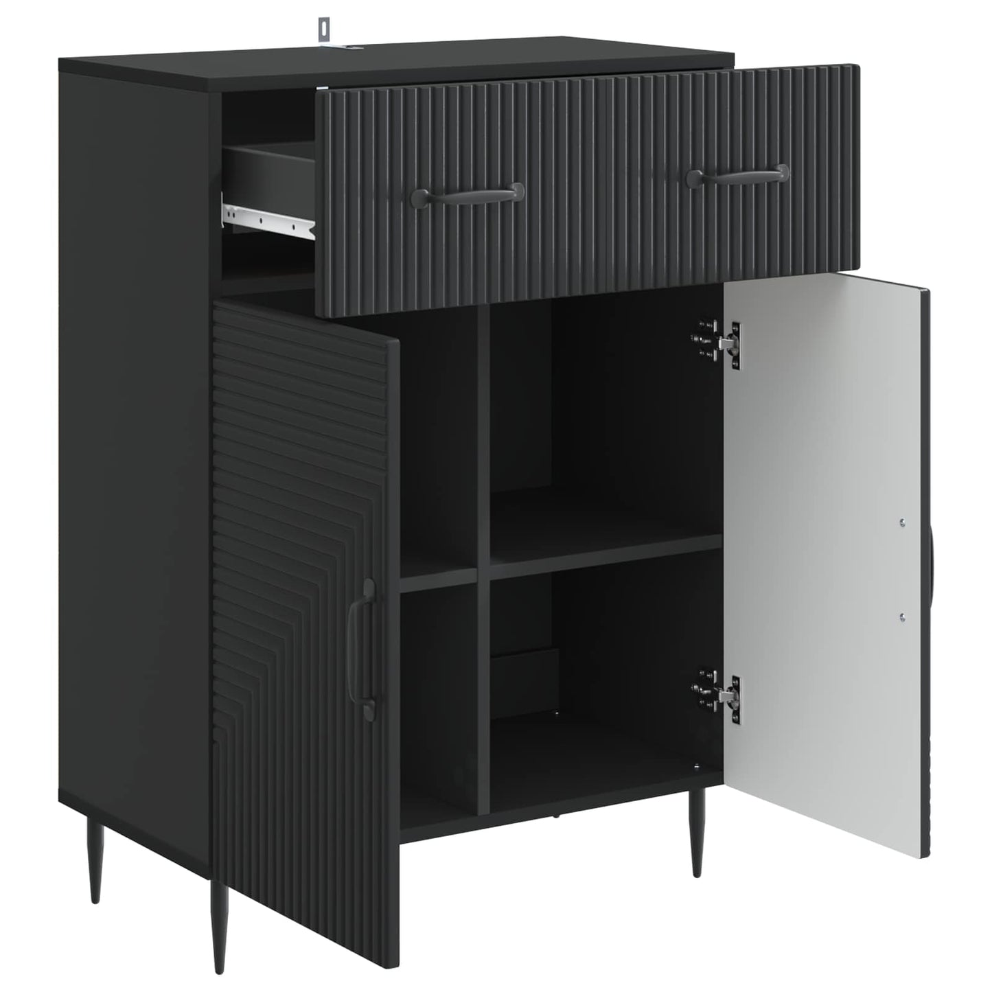 Credenza Nero 66 x 34,5 x 89,5 cm Legno ingegnerizzato