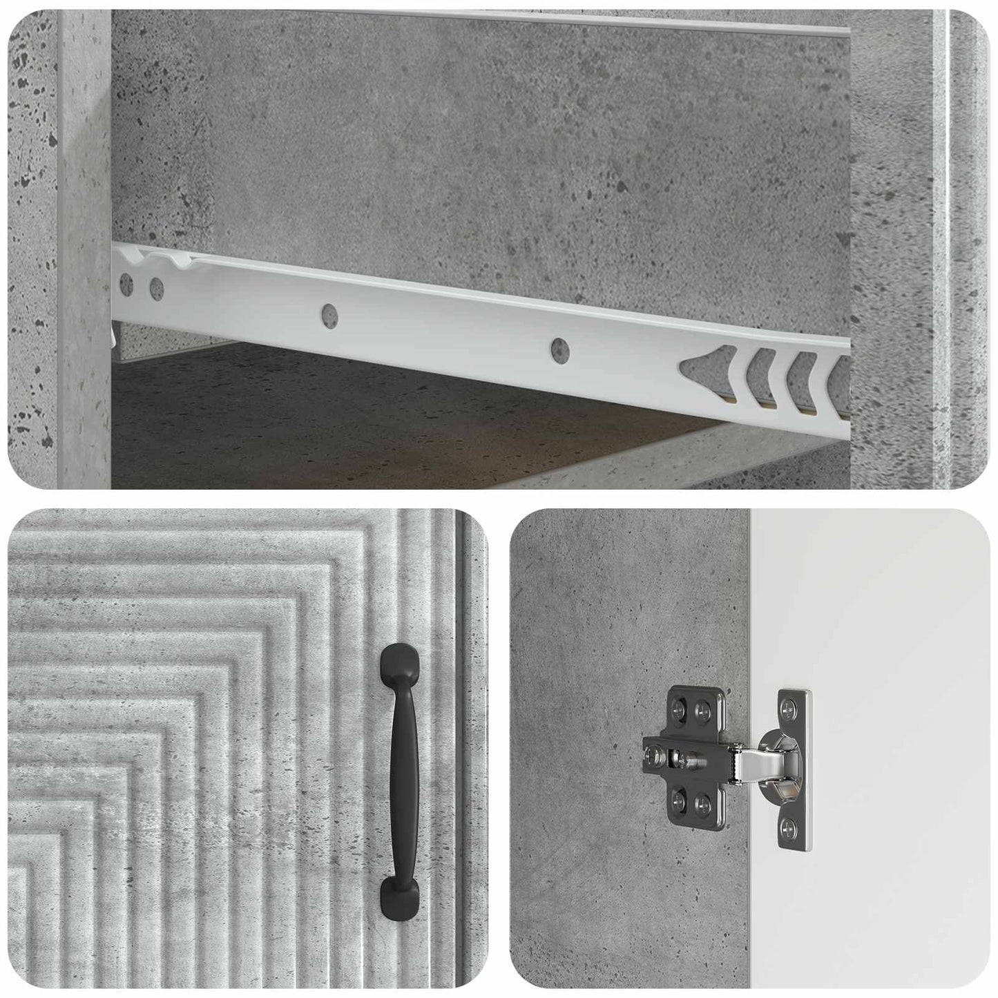 Credenza con cassetto Grigio Cemento 66 x 34,5 x 89,5 cm | homemem39