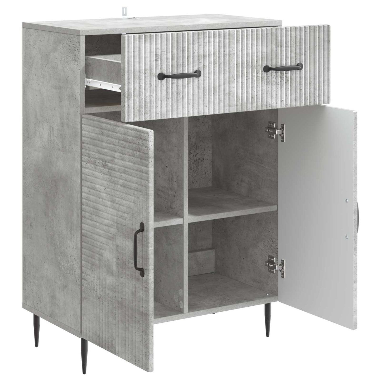 Credenza con cassetto Grigio Cemento 66 x 34,5 x 89,5 cm | homemem39