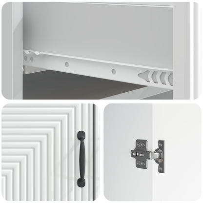 Credenza Bianco Lucido 66 x 34,5 x 89,5 cm Legno ingegnerizzato | homemem39