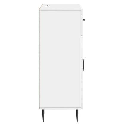 Credenza Bianco Lucido 66 x 34,5 x 89,5 cm Legno ingegnerizzato