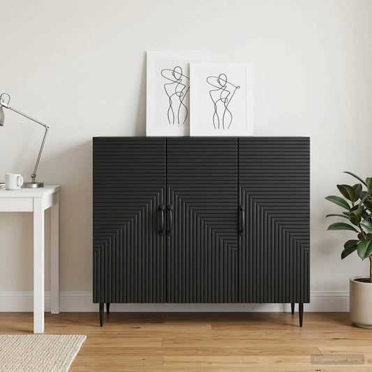 Credenza Nero 89 x 34,5 x 80 cm Legno ingegnerizzato