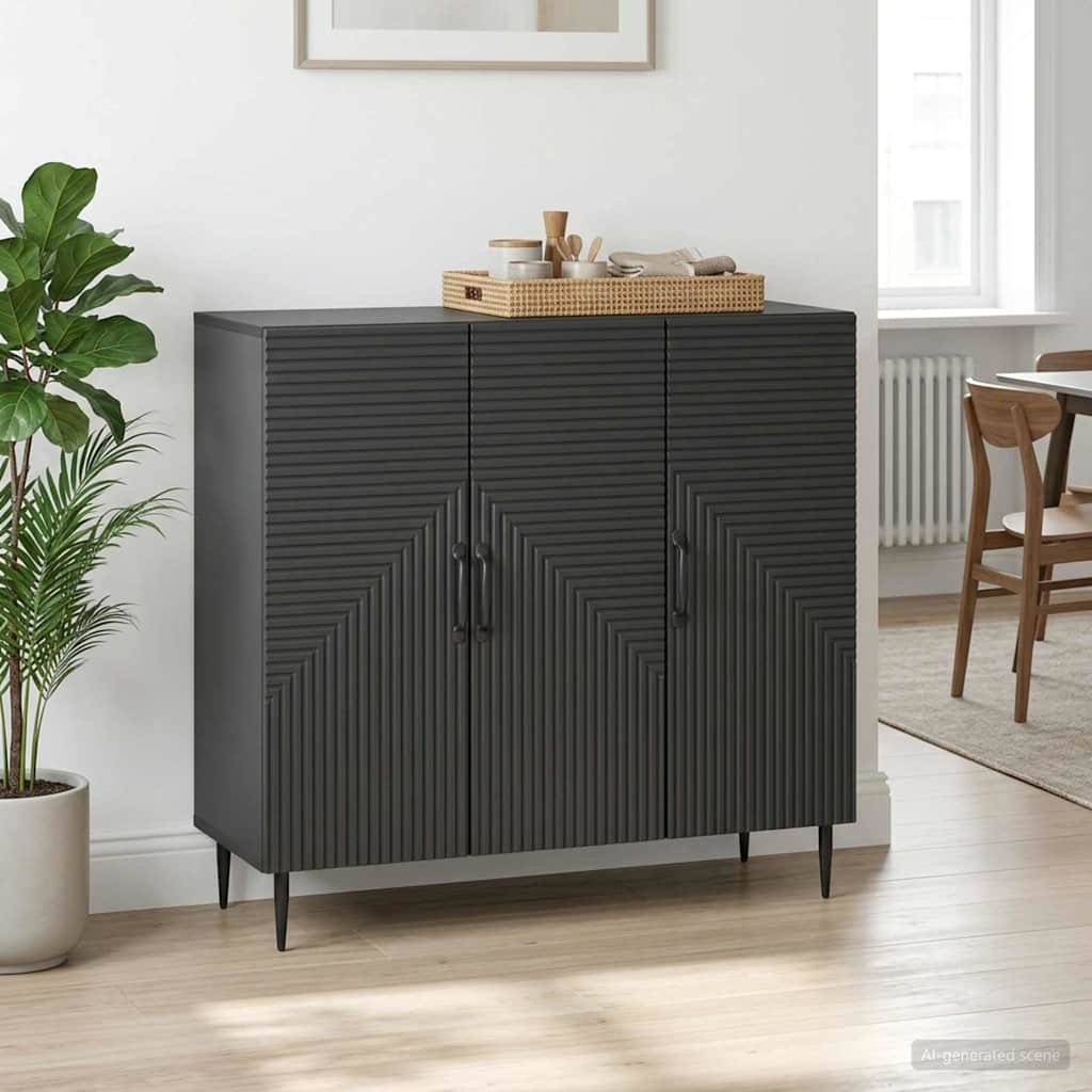 Credenza Nero 89 x 34,5 x 80 cm Legno ingegnerizzato