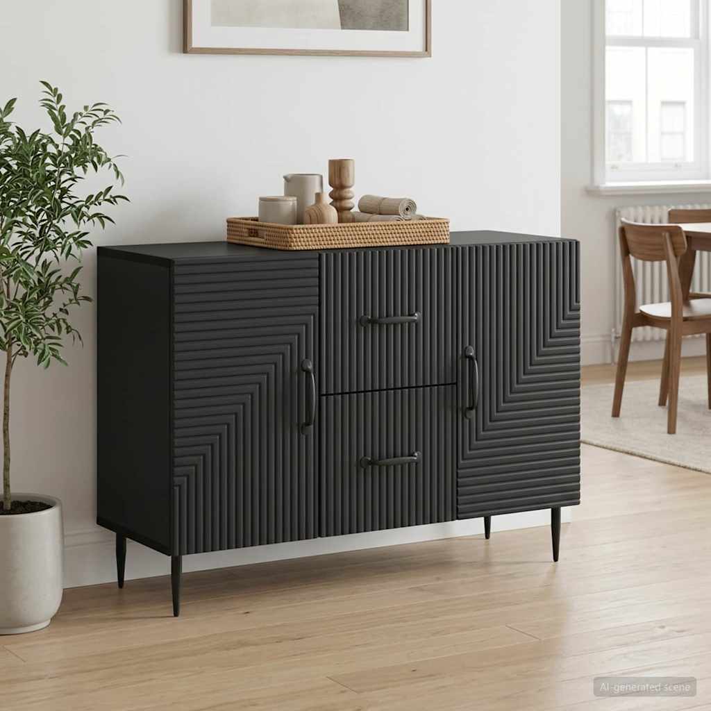 Credenza Nero 89 x 34,5 x 60 cm Legno ingegnerizzato