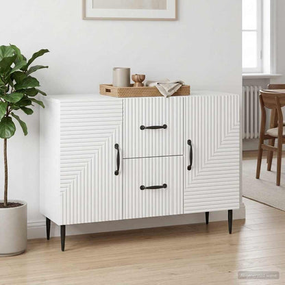Credenza Bianco Lucido 89 x 34,5 x 60 cm Legno ingegnerizzato