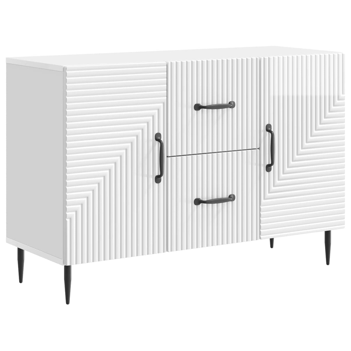 Credenza Bianco Lucido 89 x 34,5 x 60 cm Legno ingegnerizzato