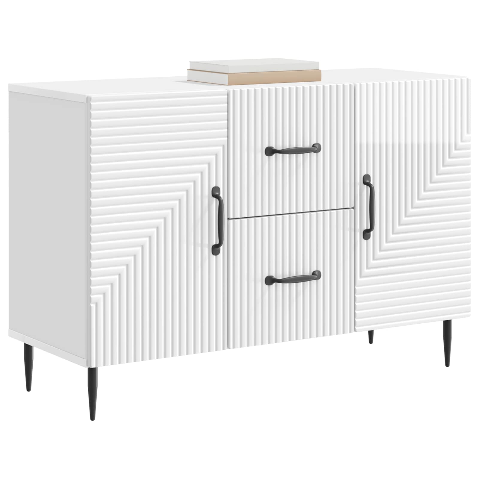 Credenza Bianco Lucido 89 x 34,5 x 60 cm Legno ingegnerizzato | homemem39