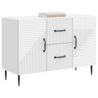 Credenza Bianco Lucido 89 x 34,5 x 60 cm Legno ingegnerizzato | homemem39
