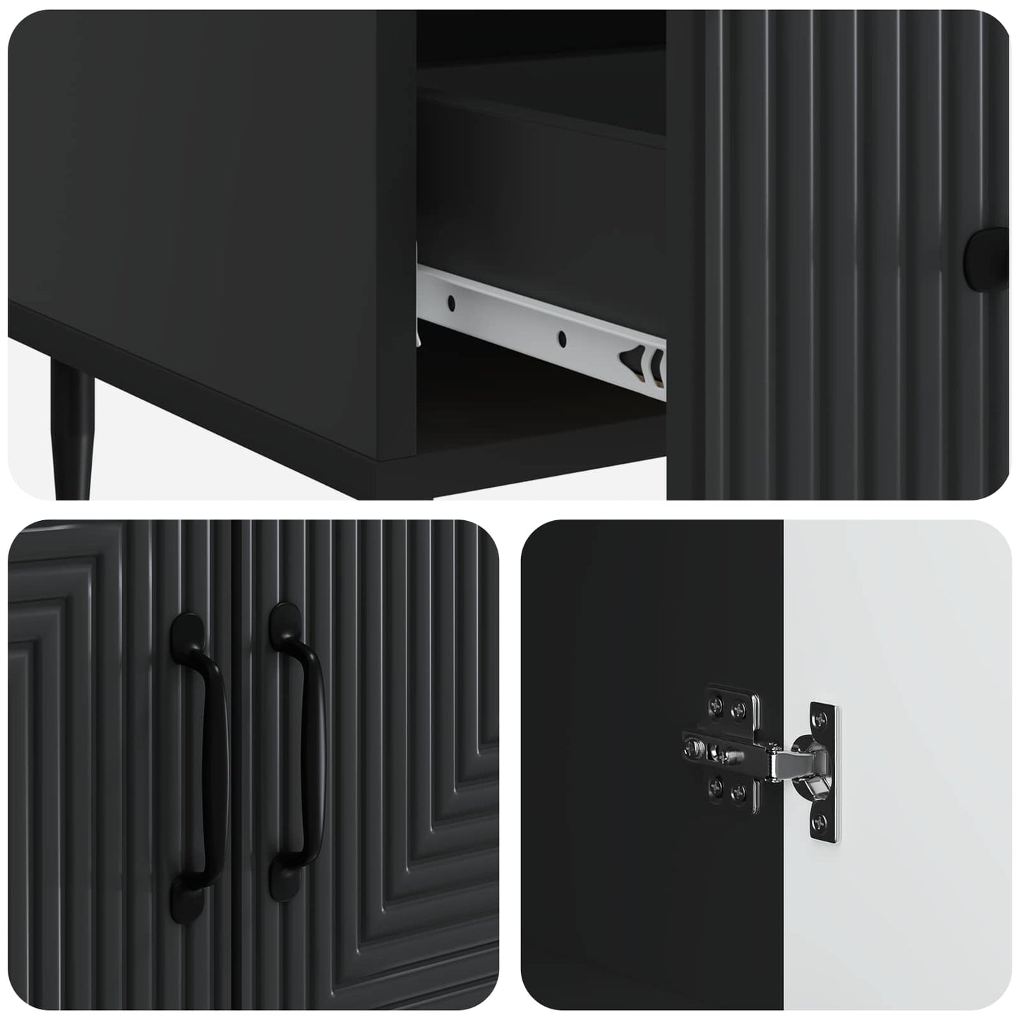 Credenza Nero 66 x 34,5 x 95 cm Legno ingegnerizzato