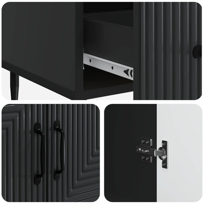 Credenza Nero 66 x 34,5 x 95 cm Legno ingegnerizzato
