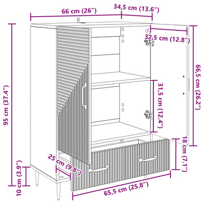 Credenza Nero 66 x 34,5 x 95 cm Legno ingegnerizzato