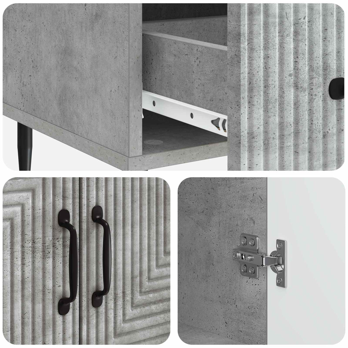 Credenza Grigio Cemento 66 x 34,5 x 95 cm Legno ingegnerizzato | homemem39