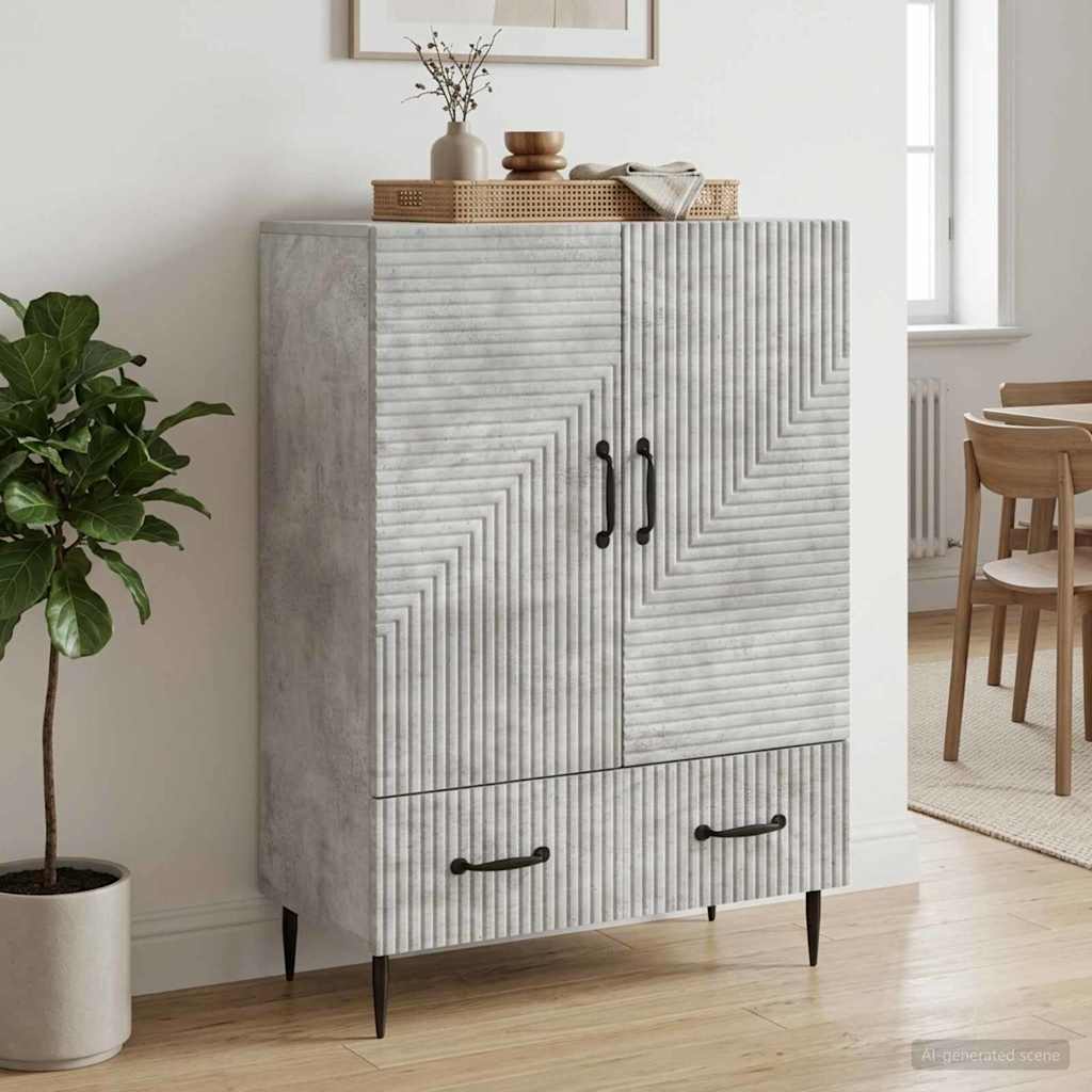 Credenza Grigio Cemento 66 x 34,5 x 95 cm Legno ingegnerizzato