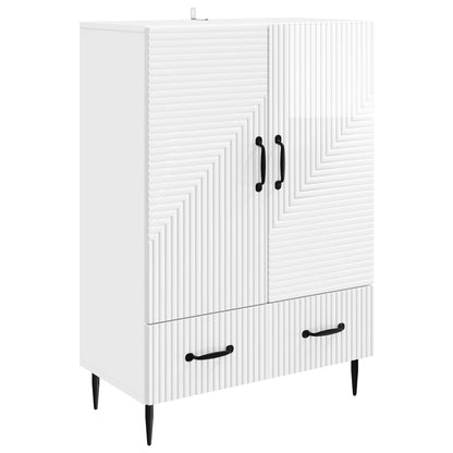 Credenza Bianco Lucido 66 x 34,5 x 95 cm Legno ingegnerizzato
