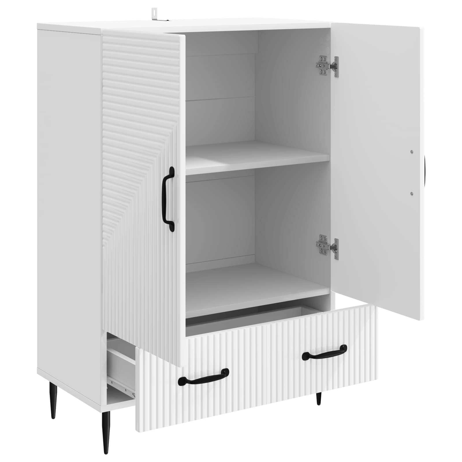 Credenza Bianco Lucido 66 x 34,5 x 95 cm Legno ingegnerizzato | homemem39