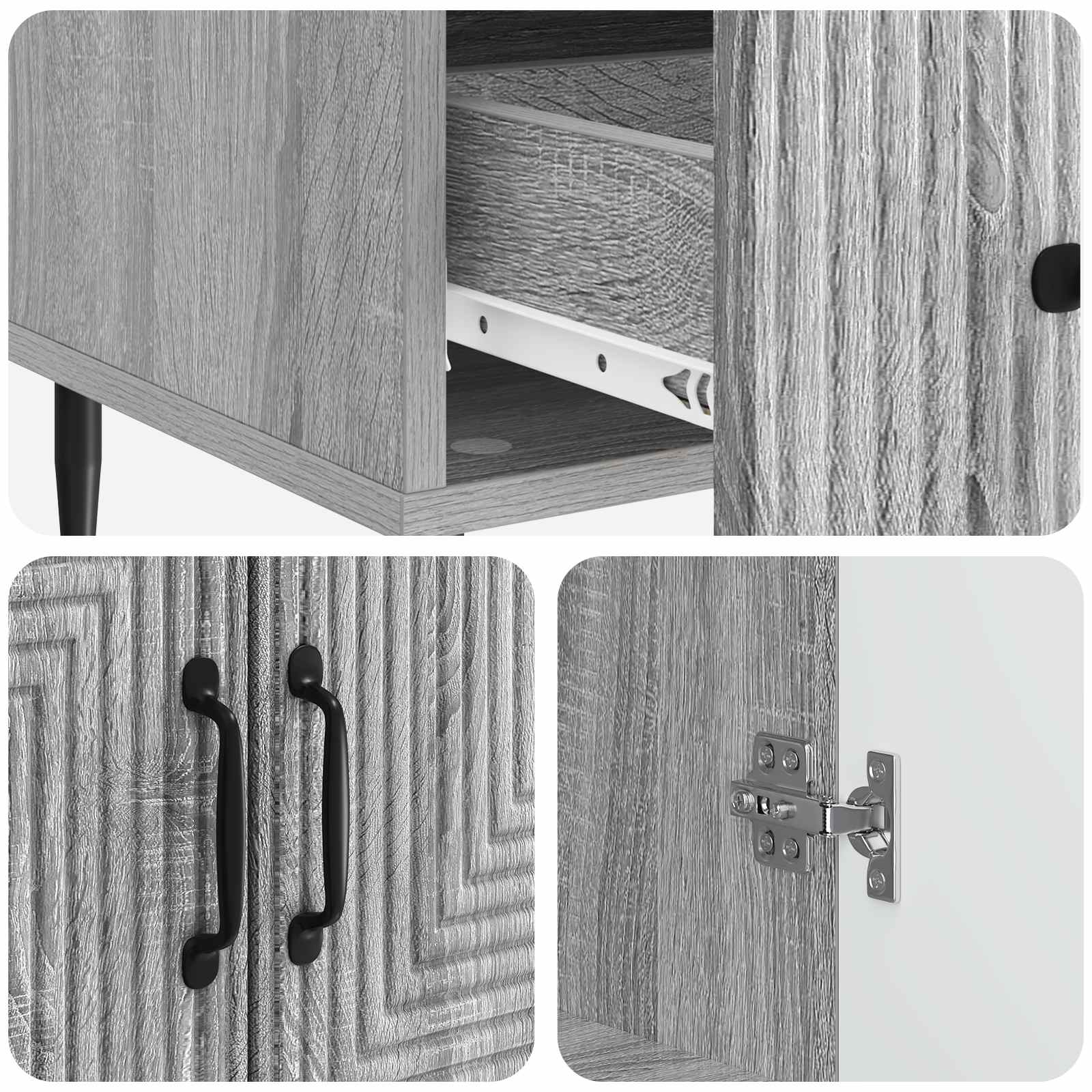 Credenza Grigio Sonoma 66 x 34,5 x 95 cm Legno ingegnerizzato | homemem39