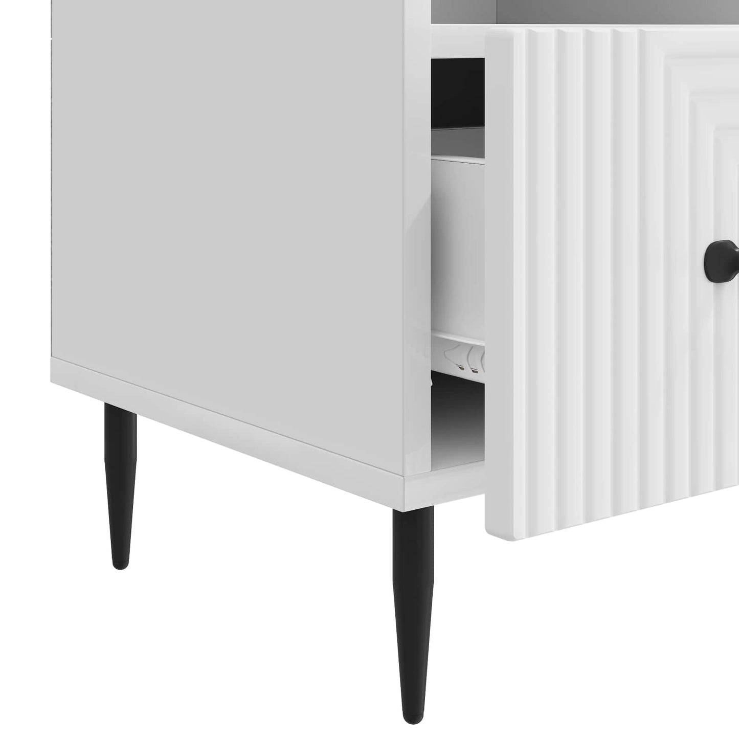 Mobile TV Bianco Lucido 102 x 34,5 x 50 cm Legno ingegnerizzato | homemem39