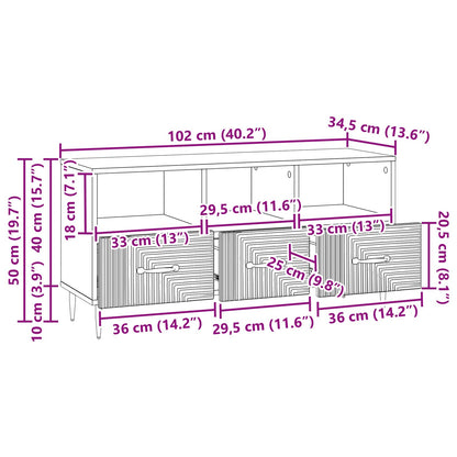 Mobile TV Bianco Lucido 102 x 34,5 x 50 cm Legno ingegnerizzato | homemem39