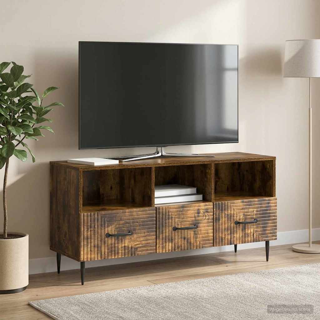 Mobile TV Rovere Fumo 102 x 34,5 x 50 cm Legno ingegnerizzato