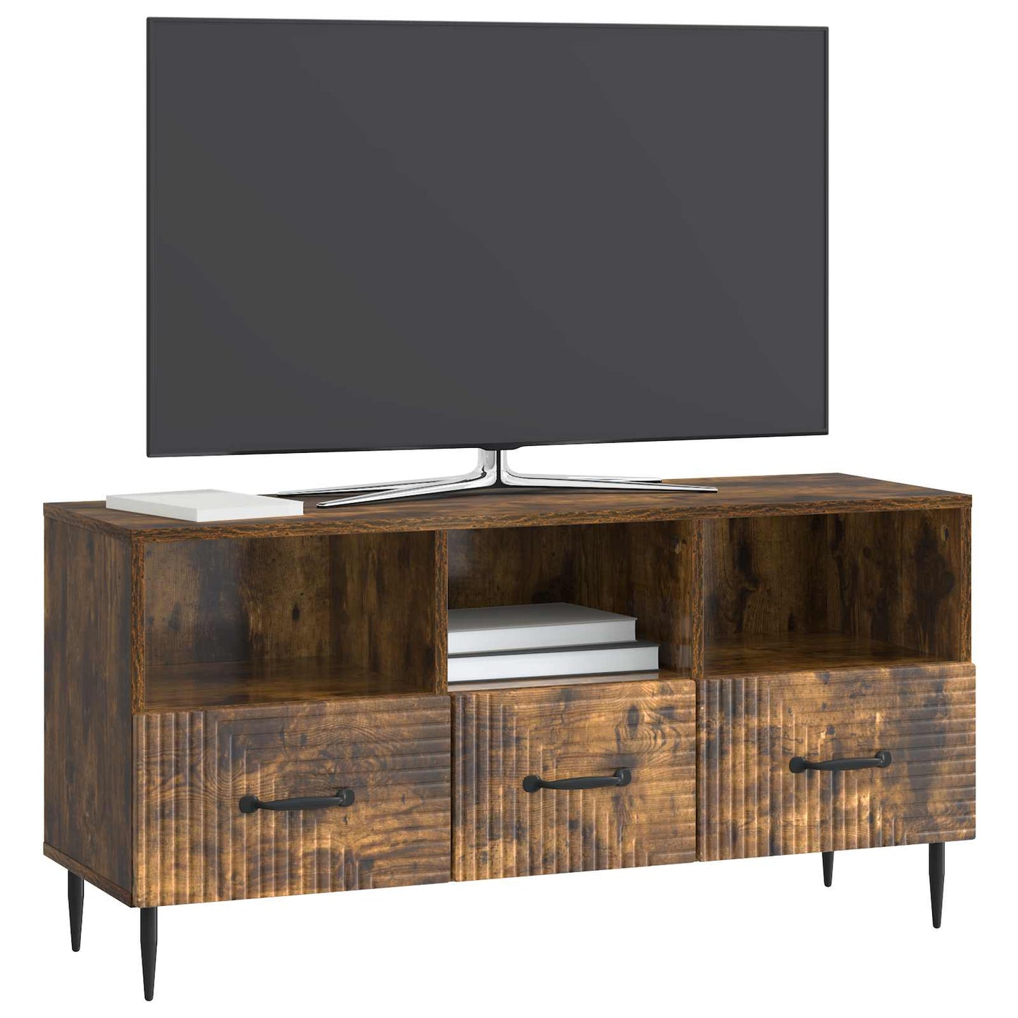 Mobile TV Rovere Fumo 102 x 34,5 x 50 cm Legno ingegnerizzato