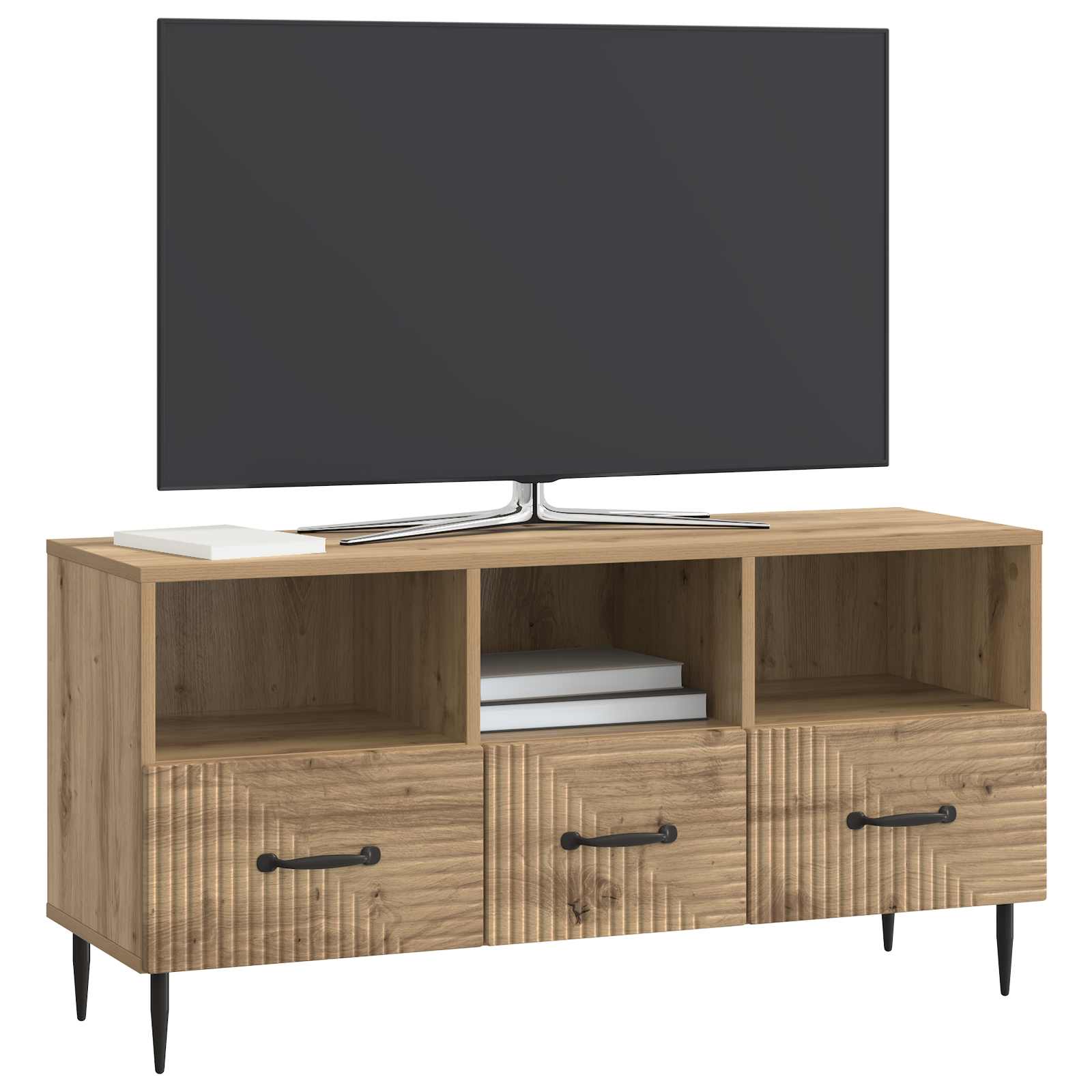 Mobile TV con cassetto Rovere Artigianale 102 x 34,5 x 50 cm | homemem39
