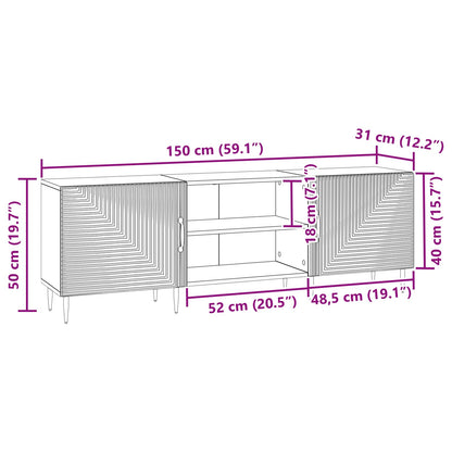 Mobile TV Nero 150 x 31 x 50 cm Legno ingegnerizzato | homemem39