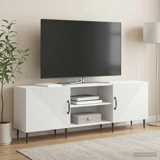 Mobile TV Bianco Lucido 150 x 31 x 50 cm Legno ingegnerizzato