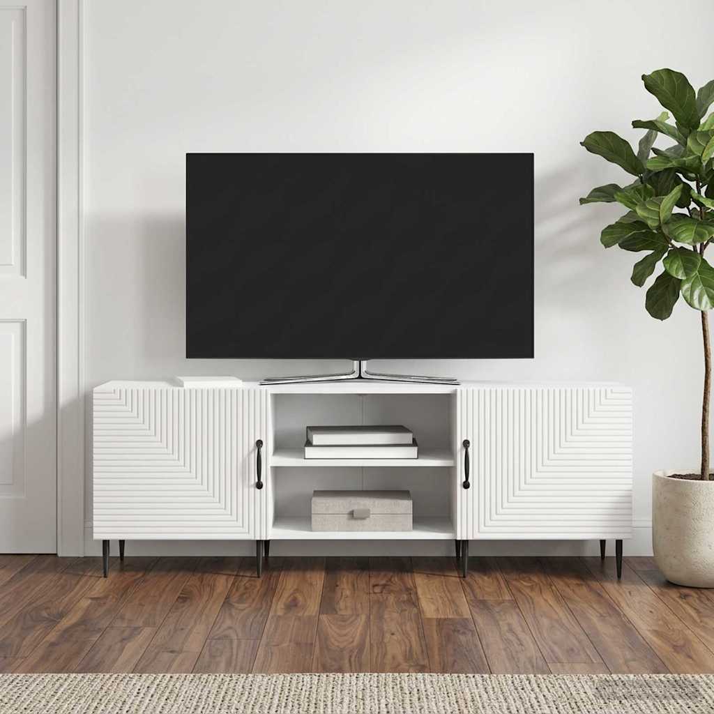 Mobile TV Bianco Lucido 150 x 31 x 50 cm Legno ingegnerizzato