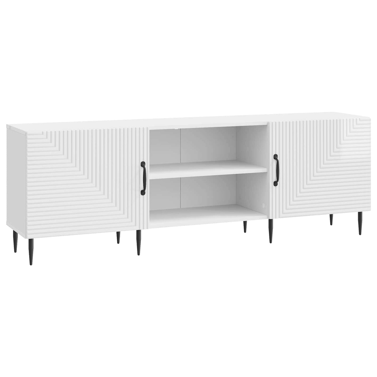 Mobile TV Bianco Lucido 150 x 31 x 50 cm Legno ingegnerizzato | homemem39