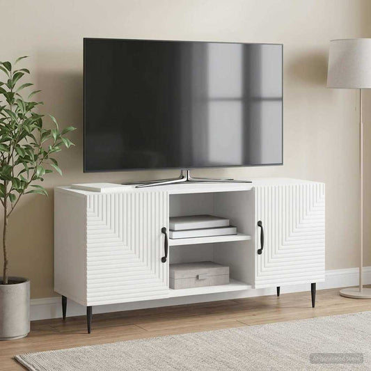 Mobile TV Bianco Lucido 102 x 34,5 x 50 cm Legno ingegnerizzato
