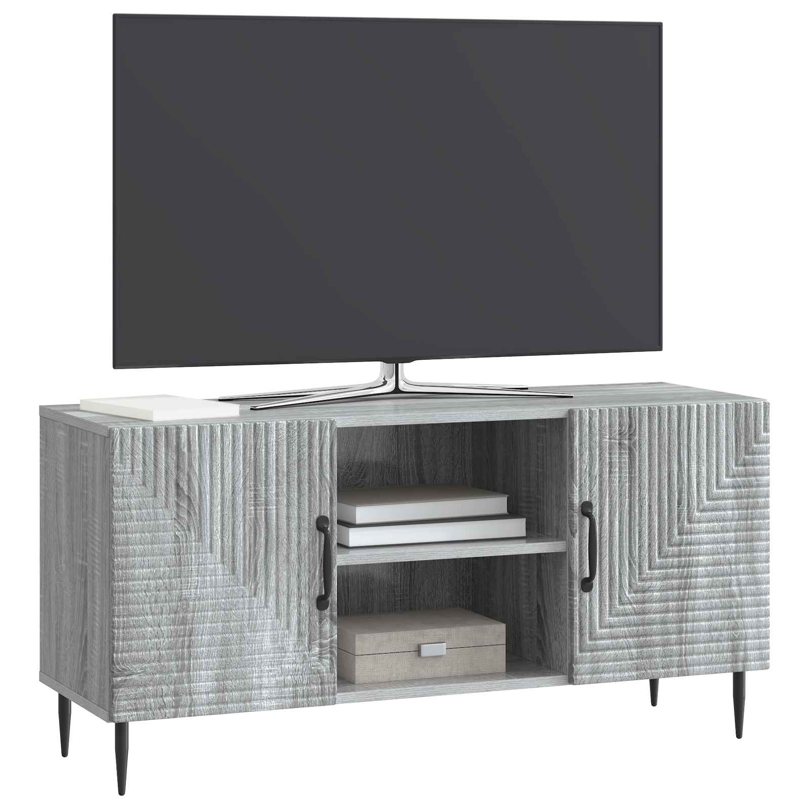 Mobile TV Grigio Sonoma 102 x 34,5 x 50 cm Legno ingegnerizzato | homemem39