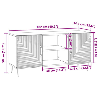 Mobile TV Grigio Sonoma 102 x 34,5 x 50 cm Legno ingegnerizzato | homemem39