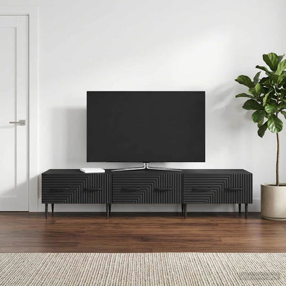 Mobile TV Nero 147 x 34,5 x 30 cm Legno ingegnerizzato
