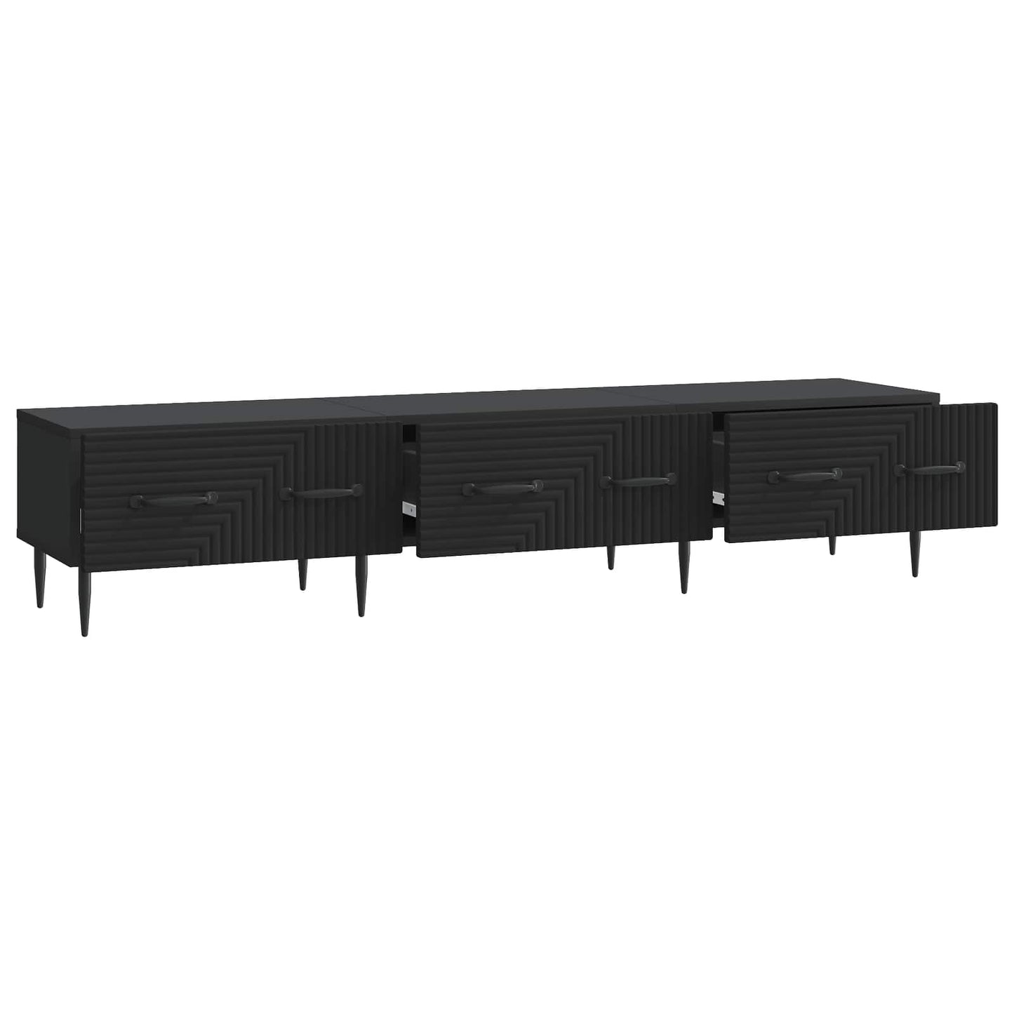 Mobile TV Nero 147 x 34,5 x 30 cm Legno ingegnerizzato | homemem39