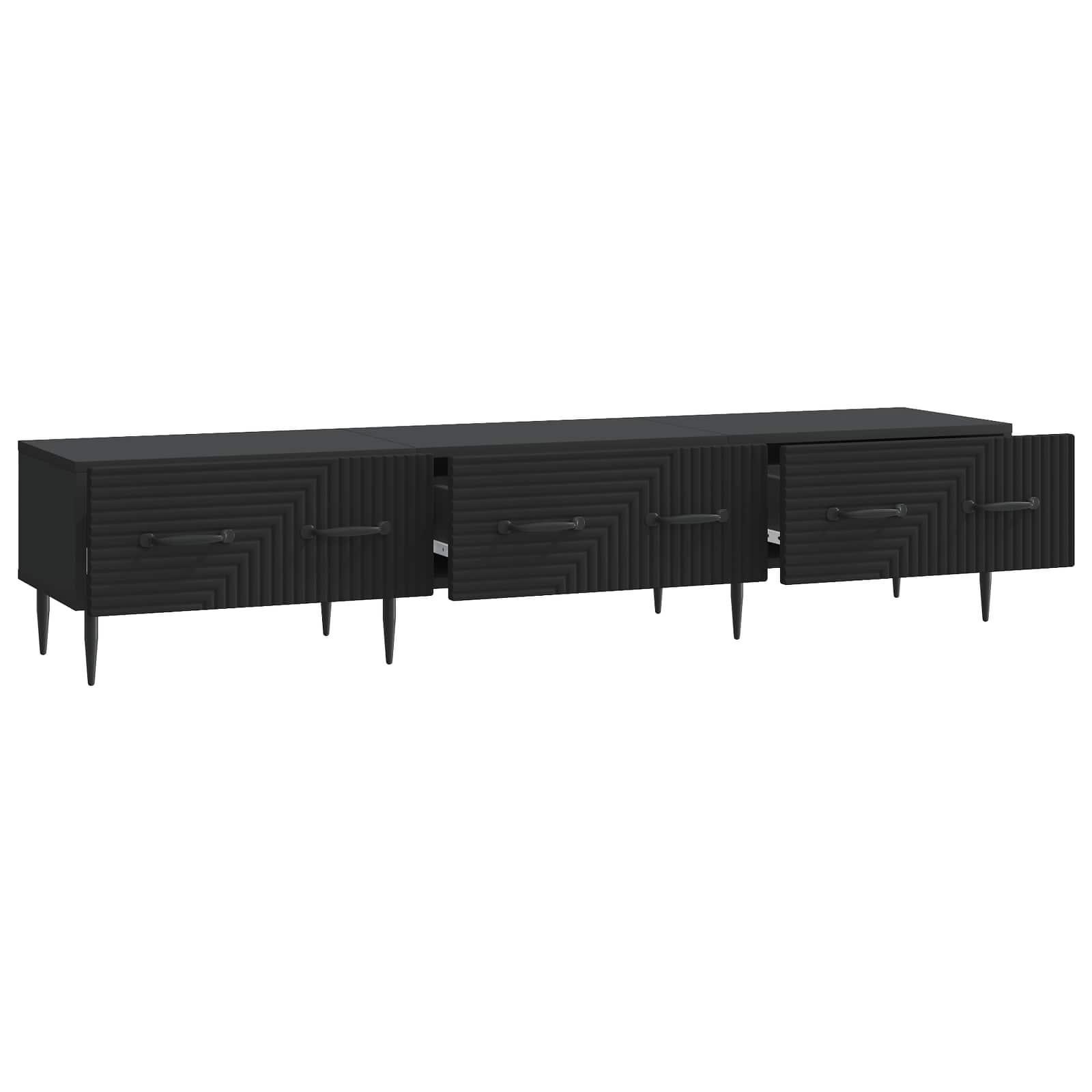 Mobile TV Nero 147 x 34,5 x 30 cm Legno ingegnerizzato | homemem39
