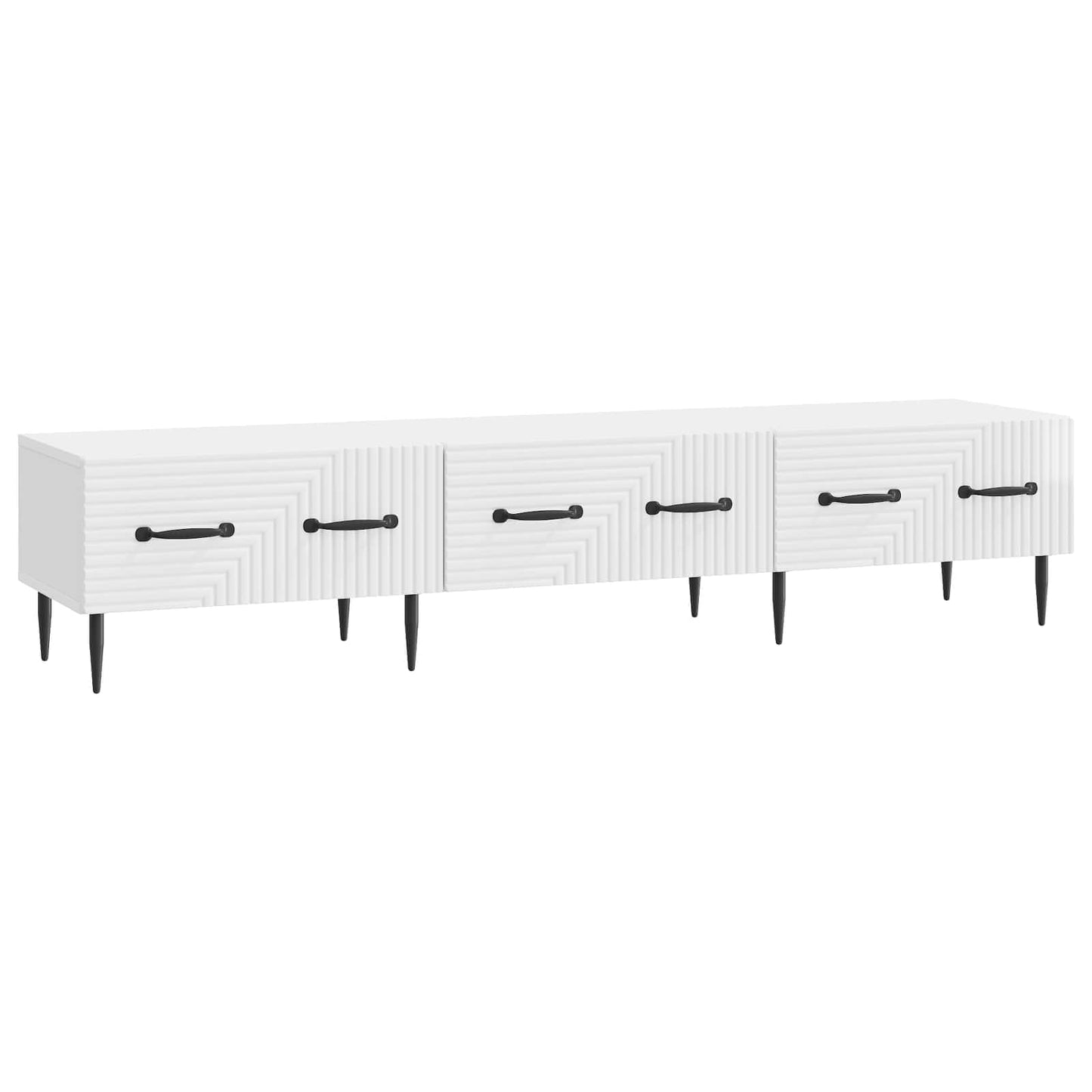 Mobile TV Bianco Lucido 147 x 34,5 x 30 cm Legno ingegnerizzato