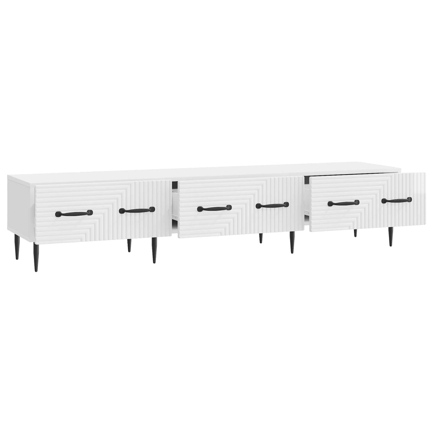 Mobile TV Bianco Lucido 147 x 34,5 x 30 cm Legno ingegnerizzato | homemem39