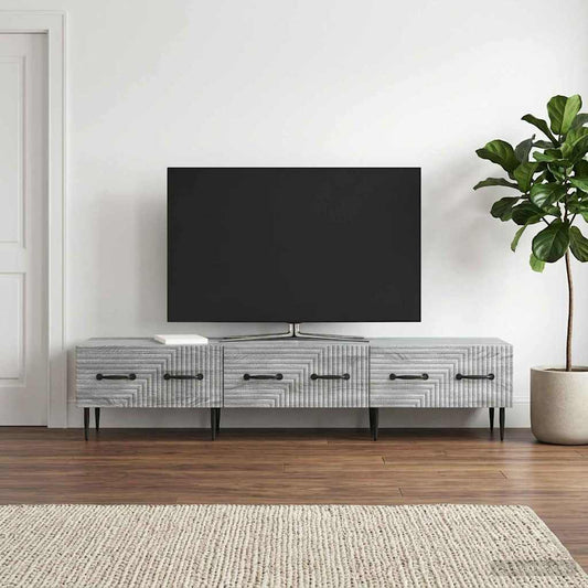 Mobile TV Grigio Sonoma 147 x 34,5 x 30 cm Legno ingegnerizzato - homemem39
