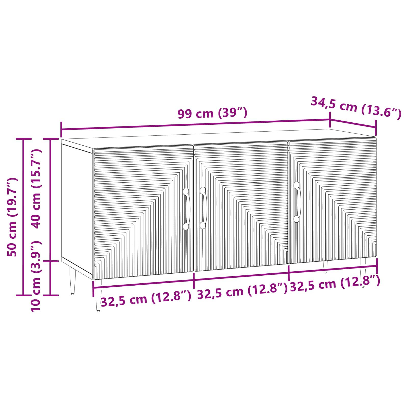 Mobile TV Rovere Artigianale 99 x 34,5 x 50 cm | homemem39