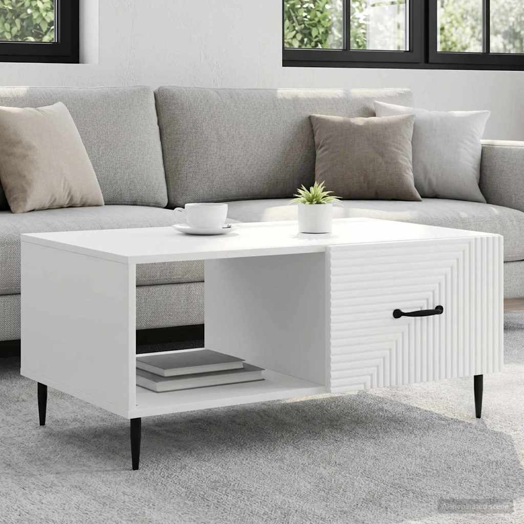 Tavolino da salotto Bianco 90 x 50 x 40 cm Legno ingegnerizzato | homemem39