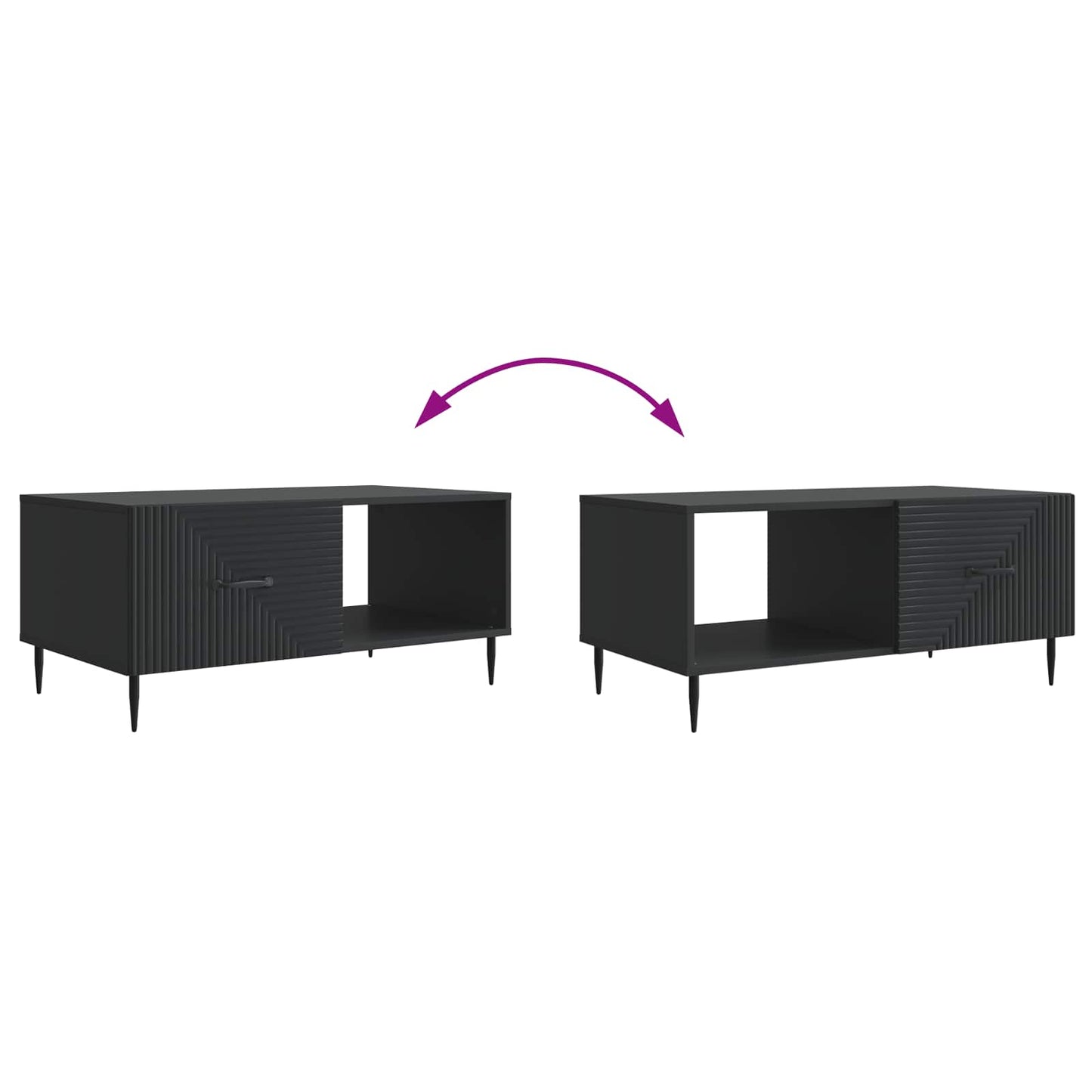 Tavolino da salotto Nero 90 x 50 x 40 cm Legno ingegnerizzato