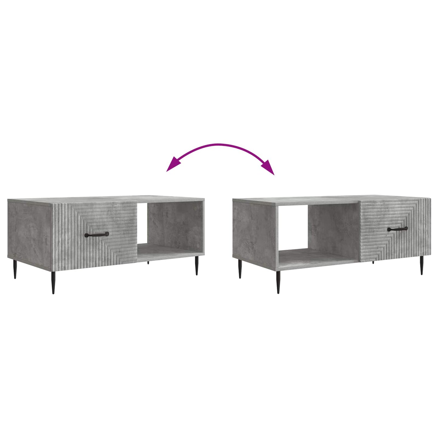 Tavolino da salotto Grigio Cemento 90 x 50 x 40 cm | homemem39