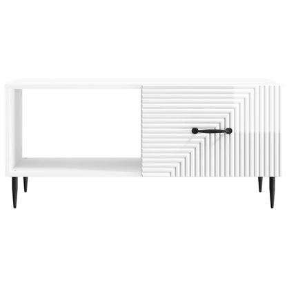 Tavolino da salotto Bianco Lucido 90 x 50 x 40 cm | homemem39