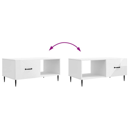 Tavolino da salotto Bianco Lucido 90 x 50 x 40 cm | homemem39
