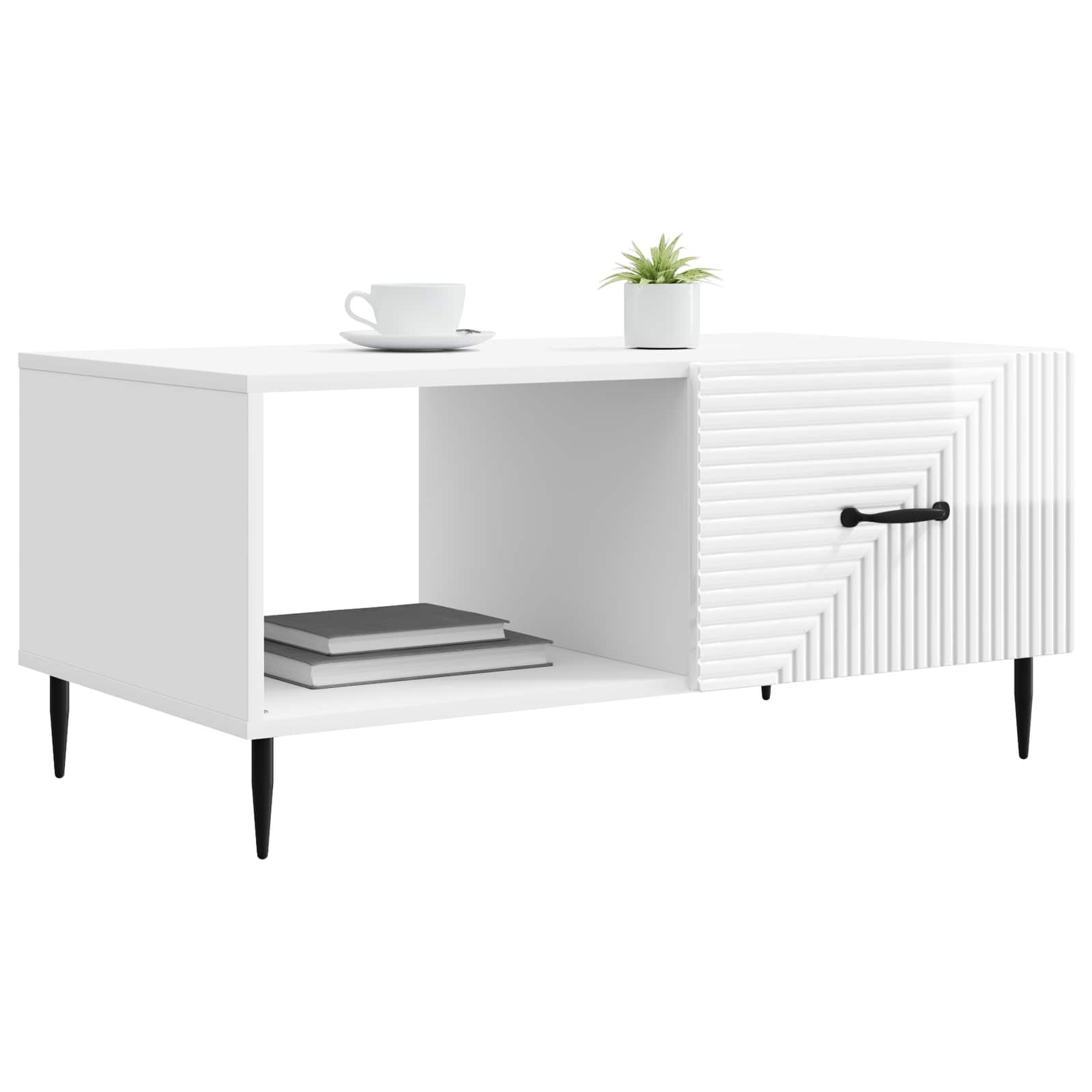 Tavolino da salotto Bianco Lucido 90 x 50 x 40 cm | homemem39