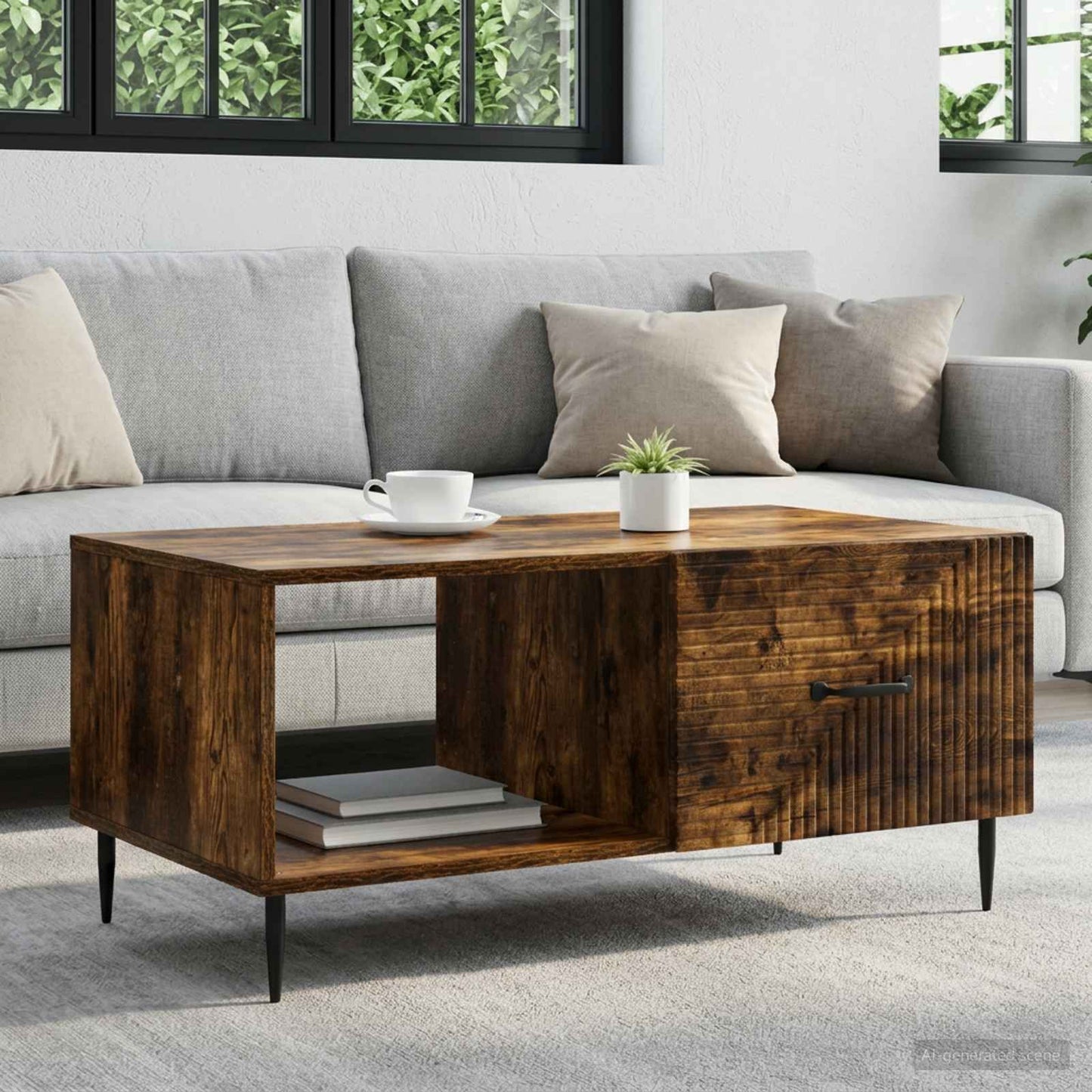 Tavolino da salotto Rovere Fumo 90 x 50 x 40 cm