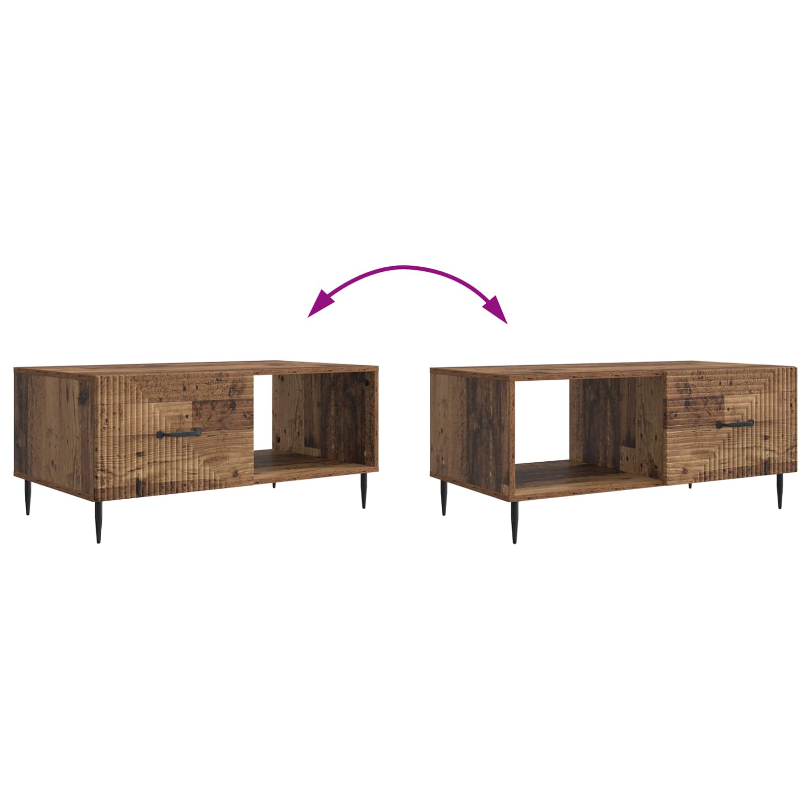 Tavolino da salotto Legno antico 90 x 50 x 40 cm | homemem39