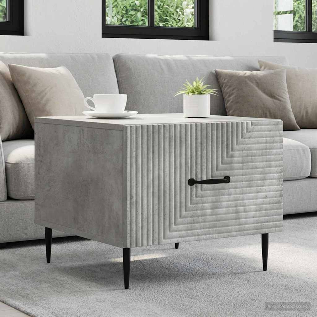 Tavolino da salotto con cassetto Grigio Cemento 49 x 50 x 40 cm